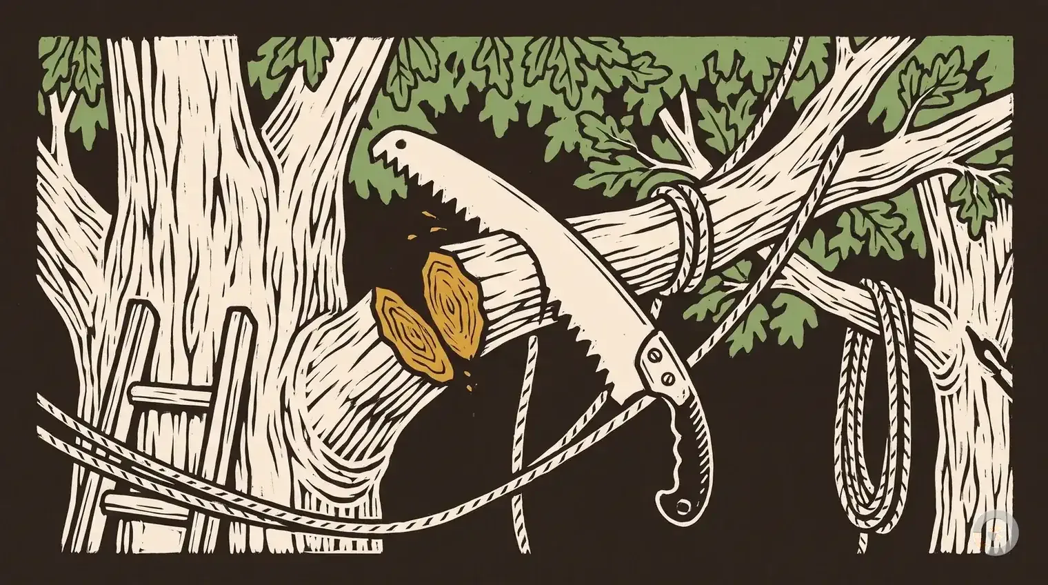 Woodcut illustration for the pruning and care section
