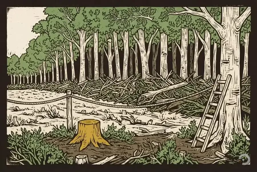 Woodcut illustration for the land clearing cost calculator